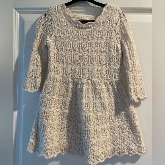 Cat & Jack | Dresses | Cat Jack Crochet Dress Cream With Sparkle 3t |  Poshmark